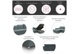 DOMO collection Ecksofa FRANZI 278x170x81 cm, Steppung im Sitzbereich, L-Form, ohne Funktion, Flachgewebe – Produktbild 1 von 1