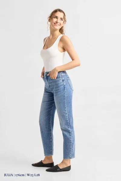 DAWN Damen Jeans STARDUST High Waist O-Shape DAWN Bio-Baumwolle, Light blue, – Produktbild 4 von 8