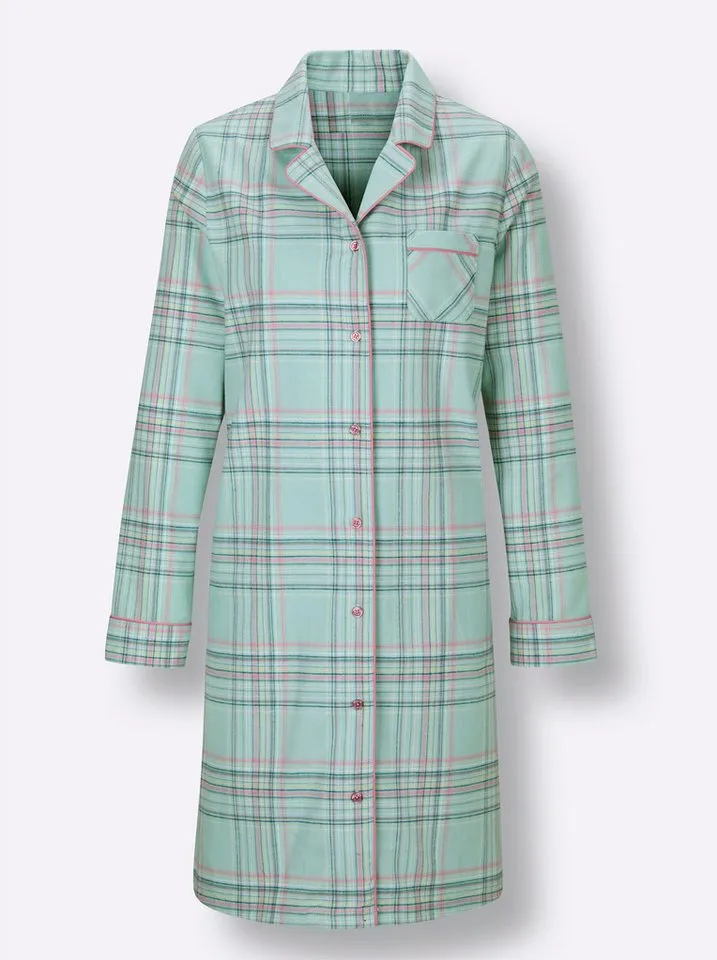 Witt Witt Sleepshirt Sleepshirt Langarm, Grün|rosa, – Produktbild 4 von 5