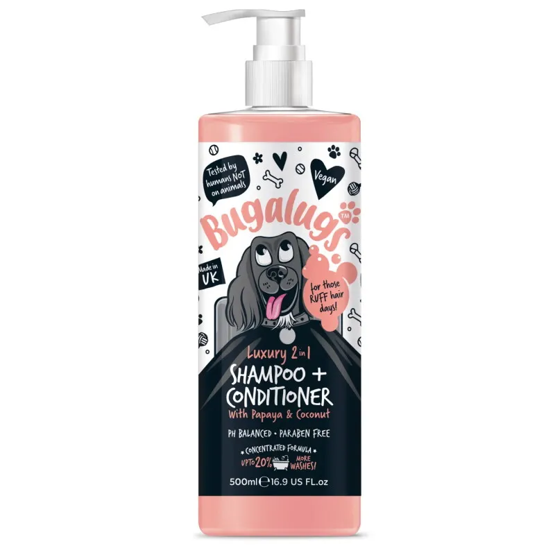 Bugalugs Bugalugs 2-in-1 Papaya & Kokosnuss – Hundeshampoo mit integriertem Conditioner – Produktbild 1 von 2