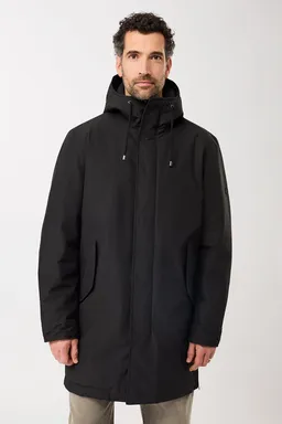 LangerChen LangerChen Herren vegan Langer Wattierter Parka Mit Praktischen Funktionen Schwarz – Produktbild 1 von 1
