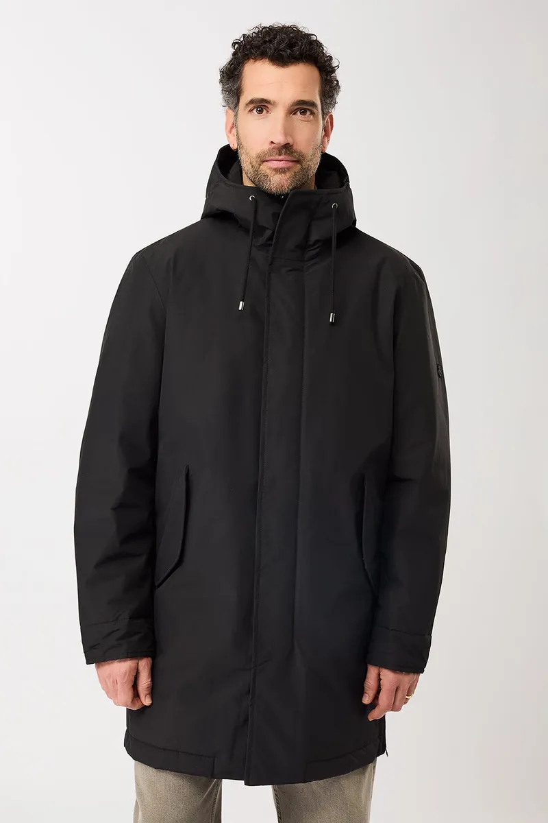 LangerChen LangerChen Herren vegan Langer Wattierter Parka Mit Praktischen Funktionen Schwarz, Schwarz, – Produktbild 1 von 2