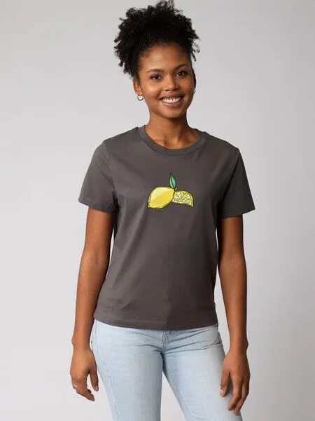 watapparel watapparel T-Shirt Frauen Lemon, Anthracite, – Produktbild 1 von 3