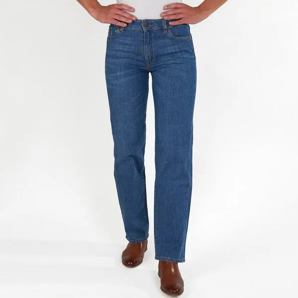 fairjeans fairjeans Damenjeans CLASSIC, gerades Bein, hoher Bund, in Farben NAVY und WAVES, Blue, – Produktbild 4 von 8
