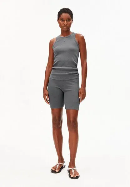 ARMEDANGELS ARMEDANGELS GMT DYE RIB Damen Short aus Bio-Baumwoll Mix, Space steel, – Produktbild 4 von 4