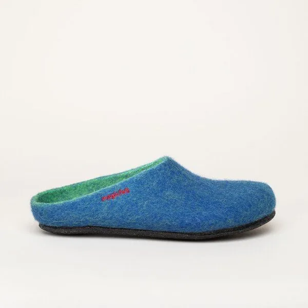 Magicfelt Magicfelt Filz-Hausschuh 709 aus 100% Merino-Wolle für Damen & Herren, Azurblau, – Produktbild 3 von 4