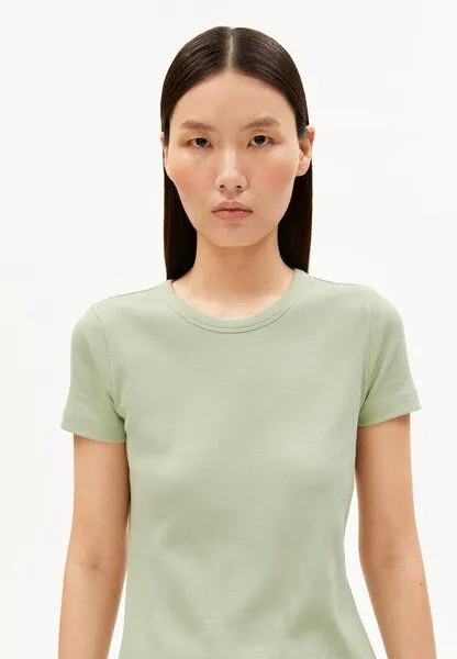 ARMEDANGELS ARMEDANGELS KARDAA Damen Ripp-T-Shirt aus Bio-Baumwoll Mix, Foam, – Produktbild 3 von 4