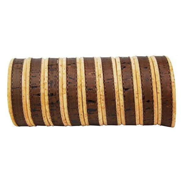Kork-Deko Kork-Deko Band aus Kork-Stoff | flach 14 mm braun mit beigem Rand | Korkschnur zum Basteln – Produktbild 6 von 8