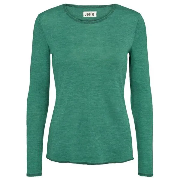 Jalfe Jalfe Longsleeve Wolle plain melange, Emerald (grün), – Produktbild 1 von 1