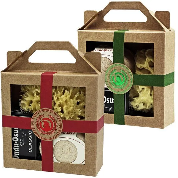 Spa Vivent Spa Vivent Geschenkset Seifendose aus Flüssigholz, Dudu Osun Seife, Naturschwamm, Grün, – Produktbild 1 von 4