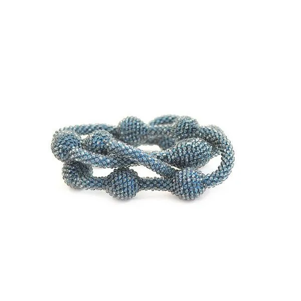 Sakiba Sakiba Kette lang/Dreifacharmband Morse ”Liebe”, Blaugrau, – Produktbild 3 von 4