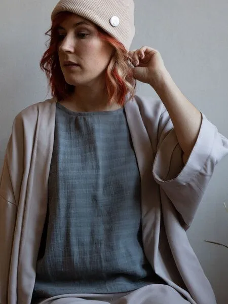 Ecostories Ecostories Oversize Kimono aus Lyocell, Sand, – Produktbild 4 von 4