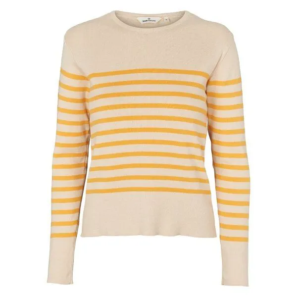 Basic Apparel Basic Apparel Gestreiftes Langarmshirt aus Bio-Baumwolle, Natur-gelb (birch-artisangold), – Produktbild 1 von 4