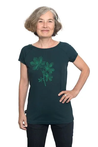 Hirschkind Hirschkind Fair-Trade-Frauenshirt "Kastanie" dunkelgrün - Made in Kenia – Produktbild 2 von 2