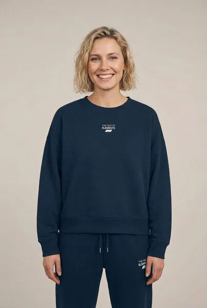 THE FACE OF ELEMENTS The Face of Elements Essential - Relaxed Boxy Fit Sweatshirt aus 100% Bio-Baumwolle, Navy blue (blau), – Produktbild 2 von 3