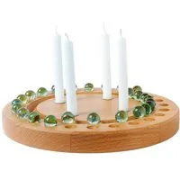 klotzaufklotz klotzaufklotz Adventskalender und Adventskranz mit Baumkerzen, Transparent, – Produktbild 1 von 1