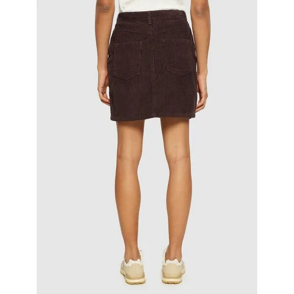 KnowledgeCotton Apparel KnowledgeCotton Apparel Cord Rock - Irregular corduroy skirt - aus Bio Baumwolle, Braun (chocolate plum), – Produktbild 2 von 3