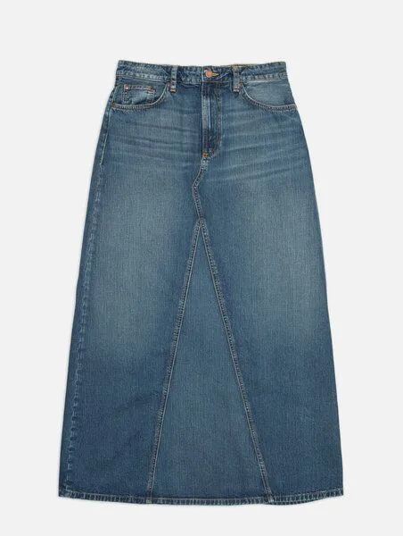 Nudie Jeans Nudie Jeans Tanja Skirt Orange Painter, Mid blue (blau), – Produktbild 1 von 4