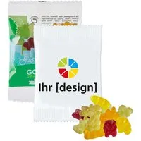 Vegane Bio-Fruchtgummi-Bärchen im kompostierbaren Tütchen 10 g, weiß – Produktbild 1 von 1