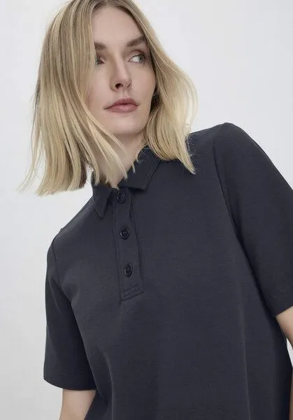 hessnatur hessnatur Jersey Kleid Knielang Relaxed aus Bio-Baumwolle, Marine, – Produktbild 2 von 4