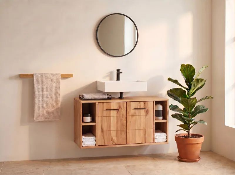 allnatura allnatura Waschbecken-Unterschrank "Sora" | H60xB105xT40 cm – Produktbild 2 von 2