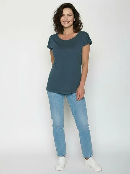 GreenBomb GREENBOMB Basic Cool - Lässiges T-Shirt aus Bio-Baumwolle / GOTS / Fair & Vegan, Blau (ash blue), – Produktbild 3 von 4