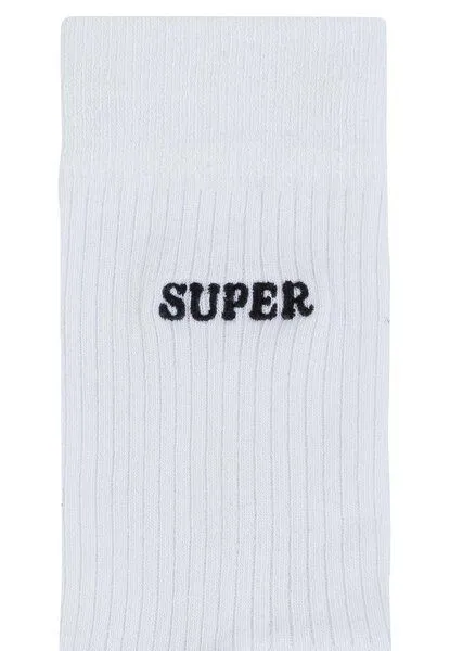 MELA MELA Gerippte Socken Stickerei 1er Pack, Wiess / super, – Produktbild 2 von 2