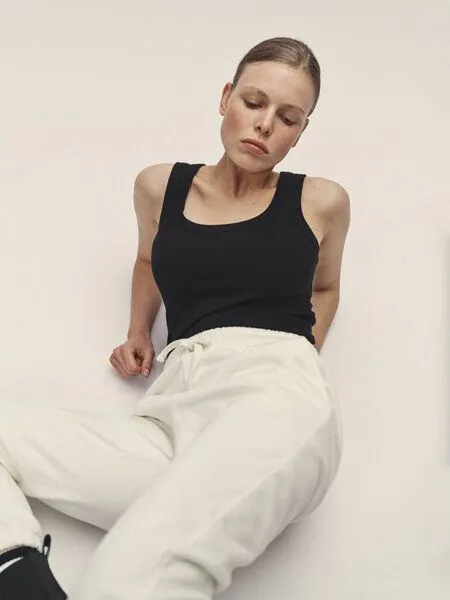 WOTE WOTE Sweatpants aus Organic Cotton - Bio Baumwolle, Off-white, – Produktbild 2 von 3