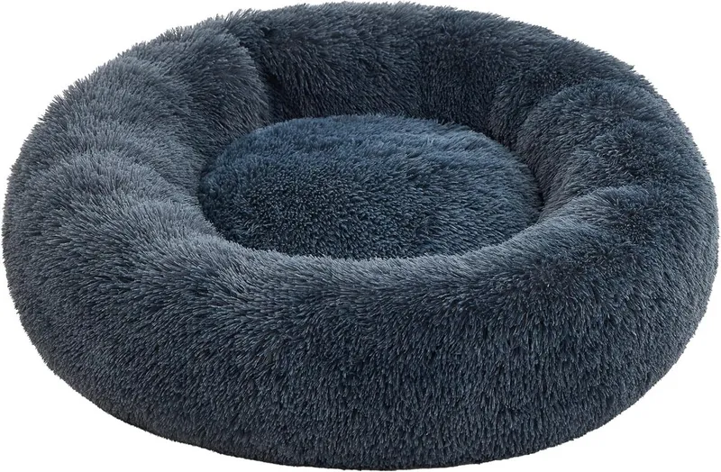 Pisi & Bili Tierbett Tierbett, Hundebett für Große, Mittelgroße, kleine Hunde, Katzenbett, Polyester, flauschig, weich, waschbar, Hundekissen, Grau, – Produktbild 2 von 7