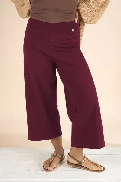 La Gitana La Gitana Culotte Hose Damen Bio-Baumwolljersey nachhaltig – „Loah“, Bordeaux(rot), – Produktbild 1 von 4