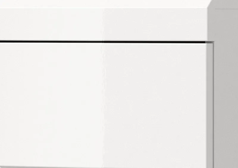 Inn.Furn Hochschrank Shawn (Badschrank in weiß Hochglanz, 2-türig, 37 x 191 cm) mit Schublade und 6 Fächern, Weiß, – Produktbild 1 von 5