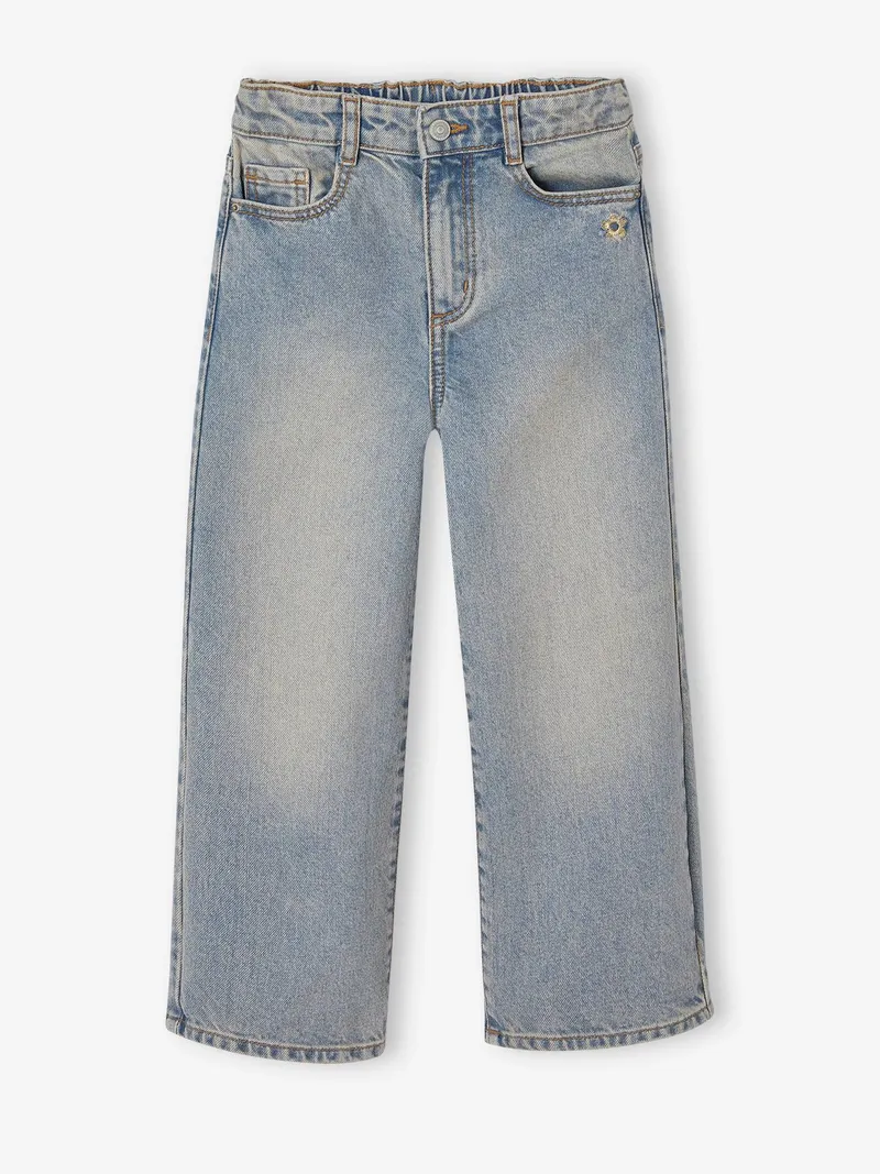 Vertbaudet Vertbaudet Weite Mädchen Jeans mit Dehnbund, Mittelblau, – Produktbild 4 von 4