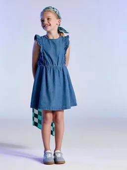 Vertbaudet Mädchen Jeanskleid mit Volants – Produktbild 1 von 1