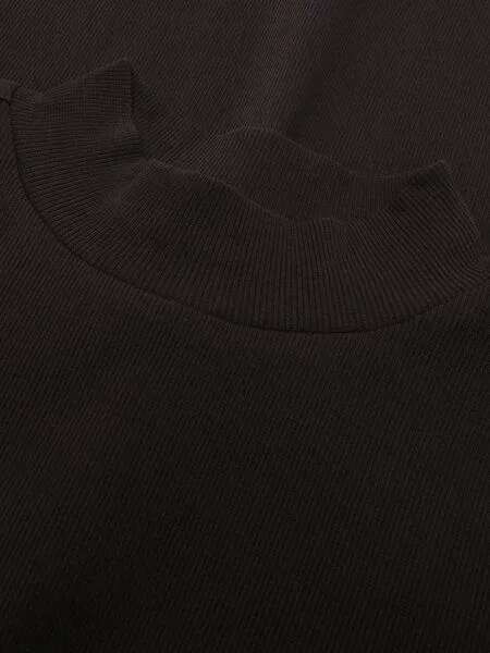 KnowledgeCotton Apparel KnowledgeCotton Apparel Ripp-Longsleeve High Neck, Chocolate torte, – Produktbild 3 von 3