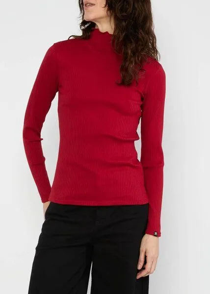blutsgeschwister Blutsgeschwister Longsleeve aus Biobaumwolle - Female Power, Scarlet dahlia red (rot), – Produktbild 2 von 3