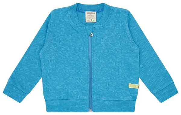 loud + proud loud + proud Babys & Kinder Collegejacke Slub Jersey, GOTS zertifiziert, Azur(blau), – Produktbild 2 von 2