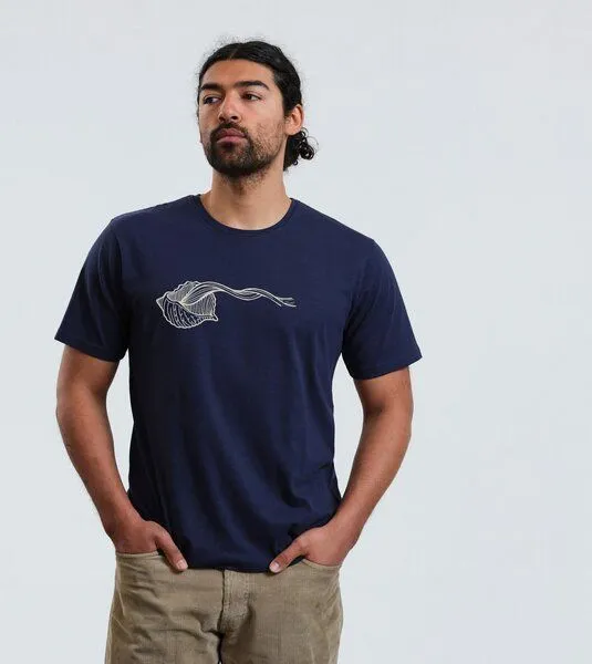 Gary Mash GARY MASH T-Shirt Muschel aus Biobaumwolle, Dunkelblau (blau), – Produktbild 1 von 4