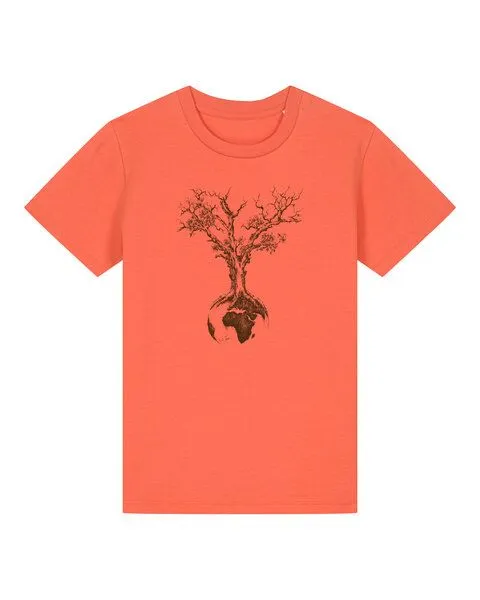 Life-Tree Life-Tree Shirt aus Biobaumwolle Fairwear für Kids "Weltenbaum" in verschiedenen Farben, Peach, – Produktbild 1 von 1