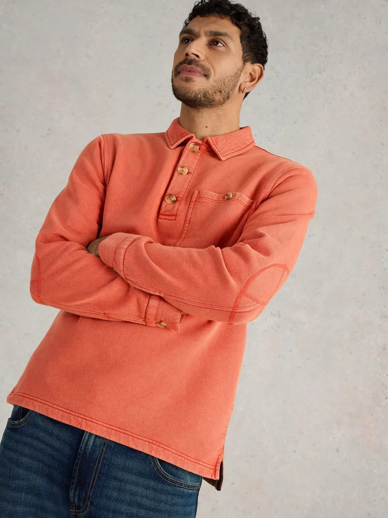 White Stuff Longsleeve Polohemd Brampton - S, Dunkelorange, – Produktbild 1 von 4