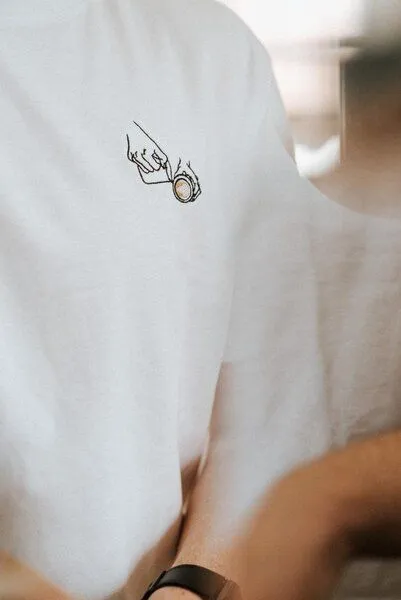 Coffee Fashion Coffee Fashion Latte Art | Besticktes Organic Bio Baumwoll T-Shirt, Weiss, – Produktbild 2 von 4