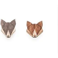 BeWooden BeWooden Broschen aus Holz - Wolf + Fuchs Set | Einzigartiges Mode Schmuck – Produktbild 1 von 1