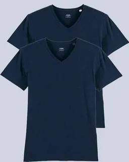 YTWOO YTWOO 2er Pack Herren T-Shirt mit V-Ausschnitt, Bio-Qualität – Produktbild 1 von 1