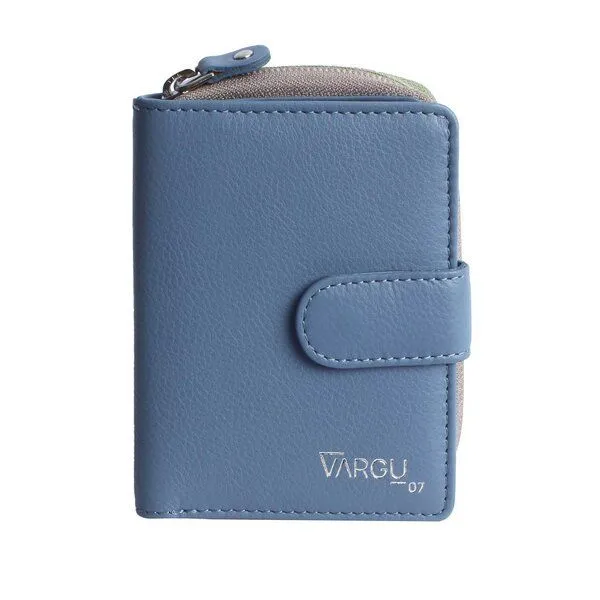 Vargu Vargu Echtleder Geldbörse VINEM 1-A, Sky blue - sage green, – Produktbild 2 von 4