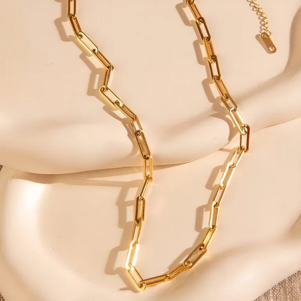 ELEKTROPULLI Ovale Gliederkette 4mm breit in 2 Längen von Elektropulli, Gold, – Produktbild 1 von 4