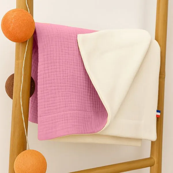 PAPATE PAPATE Fleecedecken aus Bio-Baumwolle, Rosa, – Produktbild 2 von 3