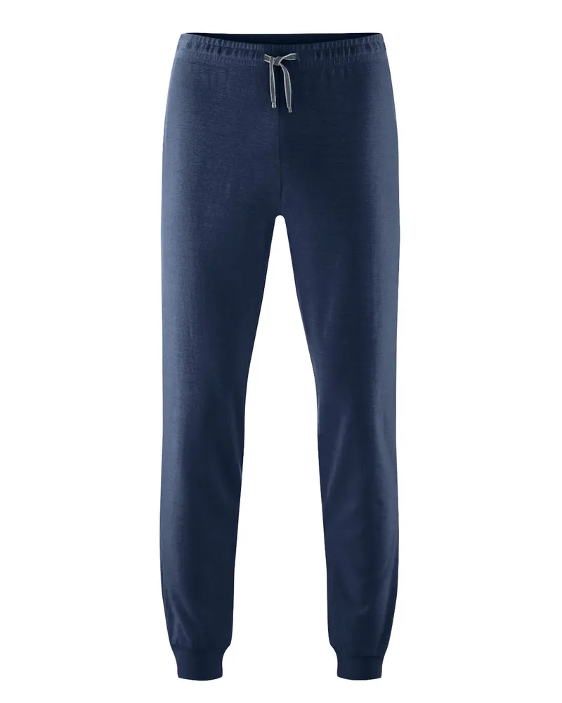 HempAge Hempage Herren vegan Unisex Schlafhose Relax In Marineblau, Blau, – Produktbild 1 von 2