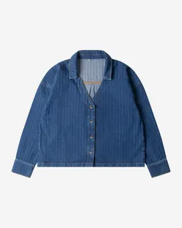 MATONA MATONA Damen vegan Bluse Aus Denim Mit Fischgrätenmuster – Produktbild 1 von 1