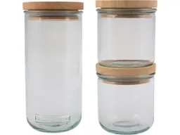 3er-Set Aufbewahrungsgläser aus Recyclingglas, mit Deckel – Produktbild 1 von 1