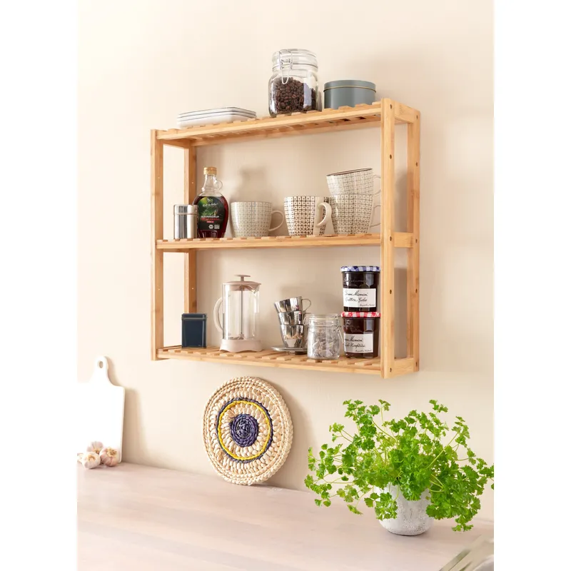 MODERNE HAUSFRAU MODERNE HAUSFRAU Wand- und Standregal "Bambus", Braun, – Produktbild 3 von 4