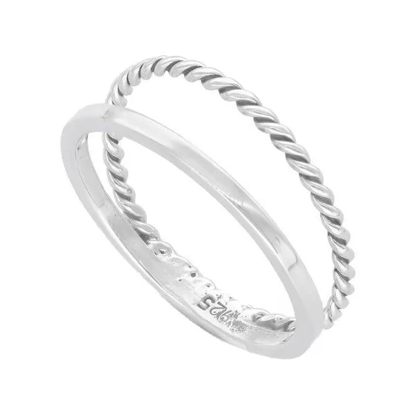 pakilia pakilia Silber Ring Kordel doppel gedreht Fair-Trade und handmade Große US 7 – Produktbild 2 von 4